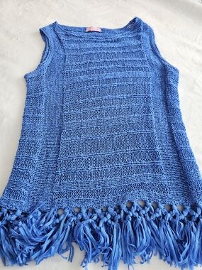 Lilly Pulitzer Cobalt Blue Open Knit Top